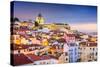 Lisbon, Portugal Twilight Cityscape at the Alfama District-Sean Pavone-Stretched Canvas