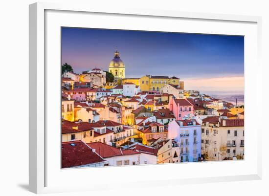 Lisbon, Portugal Twilight Cityscape at the Alfama District-Sean Pavone-Framed Photographic Print