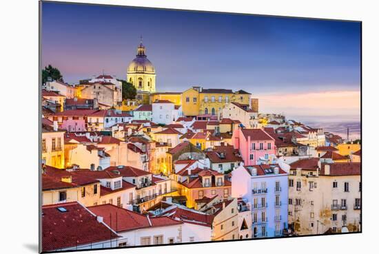 Lisbon, Portugal Twilight Cityscape at the Alfama District-Sean Pavone-Mounted Photographic Print
