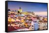 Lisbon, Portugal Twilight Cityscape at the Alfama District-Sean Pavone-Framed Stretched Canvas