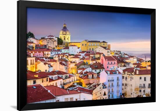 Lisbon, Portugal Twilight Cityscape at the Alfama District-Sean Pavone-Framed Premium Photographic Print