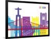 Lisbon Skyline Pop-paulrommer-Framed Art Print