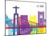 Lisbon Skyline Pop-paulrommer-Mounted Art Print