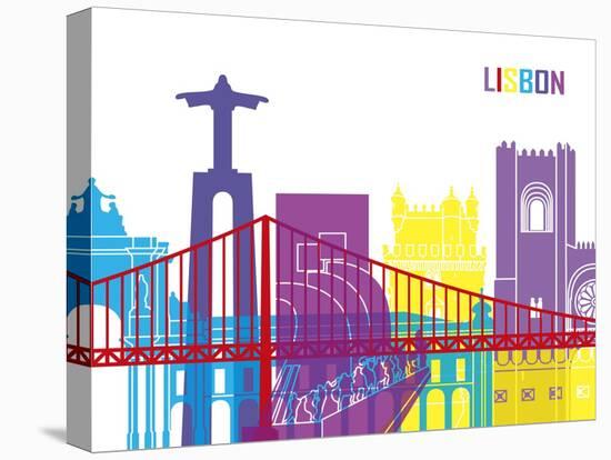 Lisbon Skyline Pop-paulrommer-Stretched Canvas
