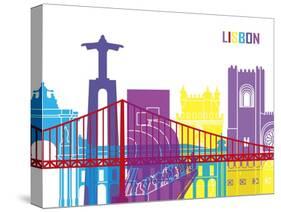 Lisbon Skyline Pop-paulrommer-Stretched Canvas