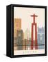 Lisbon Skyline Poster-paulrommer-Framed Stretched Canvas