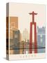 Lisbon Skyline Poster-paulrommer-Stretched Canvas