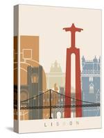 Lisbon Skyline Poster-paulrommer-Stretched Canvas