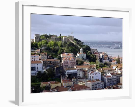 Lisbon, the Castelo Sao Jorge in Lisbon with the Rio Tejo in the Background, Portugal-Camilla Watson-Framed Photographic Print