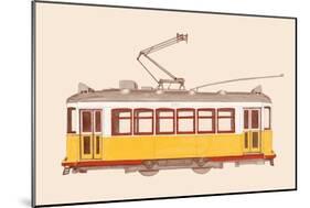 Lisbon - Tram, 2020 (Pencil, Digital)-Florent Bodart-Mounted Giclee Print