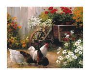 Hens in the Garden-Lise Auger-Framed Art Print