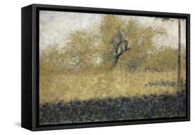 Lisière de bois au printemps-Georges Seurat-Framed Stretched Canvas