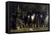 Lisière de forêt, Au revers: Paysage au crépuscule-Félix Ziem-Framed Stretched Canvas
