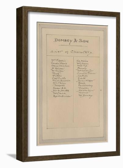 List of Characters, c.1920s-Joseph Clayton Clarke-Framed Giclee Print