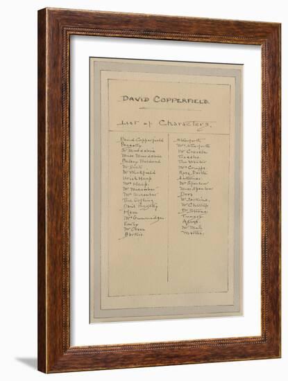 List of Characters, C.1920s-Joseph Clayton Clarke-Framed Giclee Print