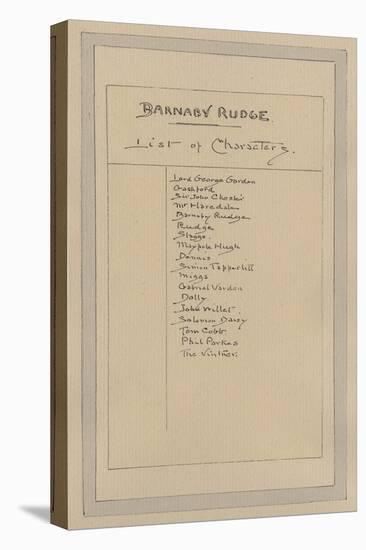 List of Characters for Barnaby Rudge, C.1920s-Joseph Clayton Clarke-Stretched Canvas