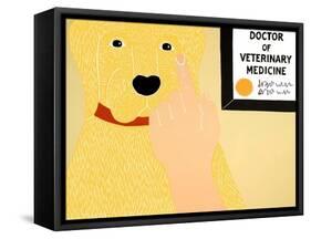 Listen To Your Vet Yellow-Stephen Huneck-Framed Stretched Canvas