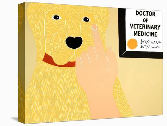 Listen To Your Vet Yellow-Stephen Huneck-Stretched Canvas