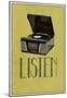 Listen Vintage Record Player-null-Mounted Poster