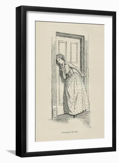 Listening at the door, 1896-Hugh Thomson-Framed Giclee Print