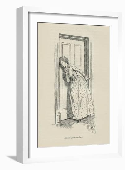 Listening at the door, 1896-Hugh Thomson-Framed Giclee Print