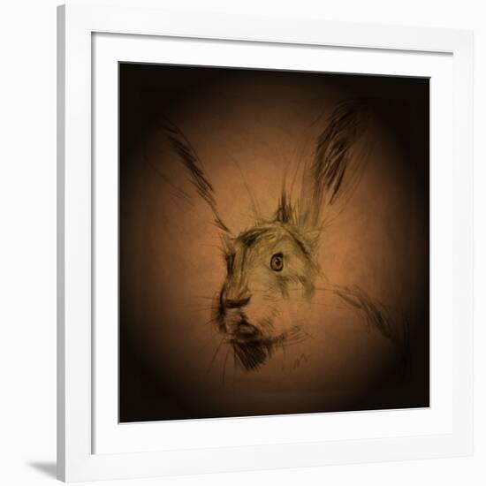 Listening Hare-Tim Kahane-Framed Photographic Print