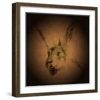 Listening Hare-Tim Kahane-Framed Photographic Print