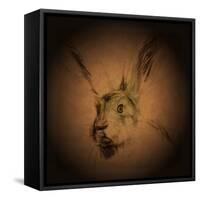 Listening Hare-Tim Kahane-Framed Stretched Canvas