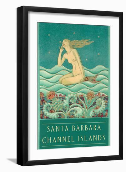 Listening Mermaid, Channel Islands-null-Framed Art Print