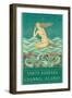 Listening Mermaid, Channel Islands-null-Framed Premium Giclee Print