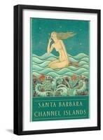 Listening Mermaid, Channel Islands-null-Framed Premium Giclee Print