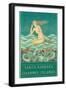 Listening Mermaid, Channel Islands-null-Framed Premium Giclee Print
