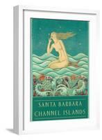 Listening Mermaid, Channel Islands-null-Framed Premium Giclee Print