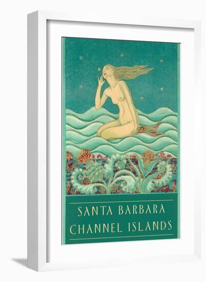 Listening Mermaid, Channel Islands-null-Framed Premium Giclee Print