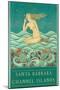 Listening Mermaid, Channel Islands-null-Mounted Premium Giclee Print