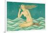 Listening Mermaid-null-Framed Art Print