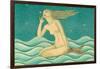 Listening Mermaid-null-Framed Art Print