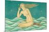 Listening Mermaid-null-Mounted Art Print