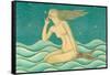 Listening Mermaid-null-Framed Stretched Canvas