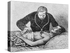 Listening to Internal Sounds of Patient with Stethoscope, 19th Century-null-Stretched Canvas