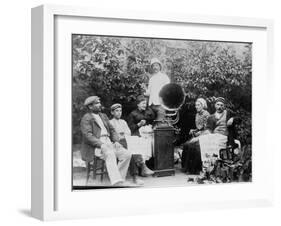 Listening to the Gramophone Near Beziers, c. 1910-French Photographer-Framed Photographic Print