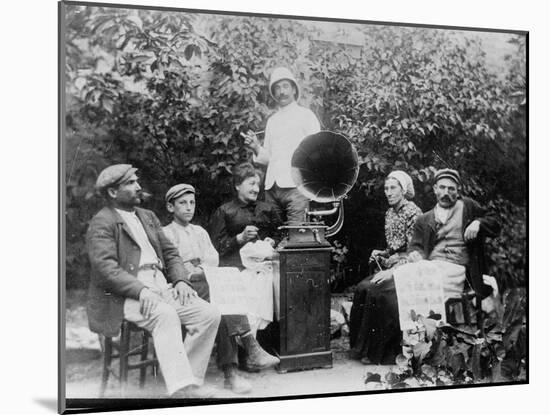 Listening to the Gramophone Near Beziers, c. 1910-French Photographer-Mounted Photographic Print