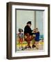 "Listening to the Sea", July 21, 1956-John Falter-Framed Giclee Print