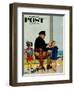 "Listening to the Sea" Saturday Evening Post Cover, July 21, 1956-John Falter-Framed Giclee Print