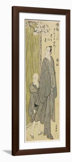 Listening to the Sound of Bouncing Ball (Matsumoto Koshiro IV), 1787-1795-Katsukawa Shuncho-Framed Giclee Print