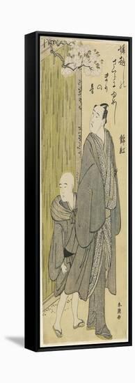 Listening to the Sound of Bouncing Ball (Matsumoto Koshiro IV), 1787-1795-Katsukawa Shuncho-Framed Stretched Canvas