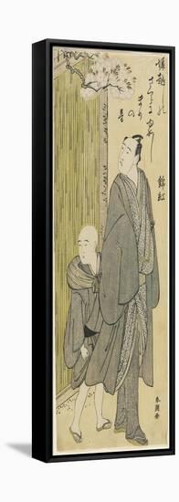 Listening to the Sound of Bouncing Ball (Matsumoto Koshiro IV), 1787-1795-Katsukawa Shuncho-Framed Stretched Canvas