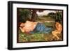 Listing to My Sweet Pipings-John William Waterhouse-Framed Art Print