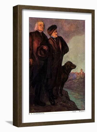 Liszt and Wagner walking-Adolf Karpellus-Framed Giclee Print