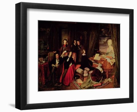 Liszt at the Piano, 1840-Josef Danhauser-Framed Giclee Print